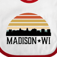 thumbnail image 4 of Inktastic Madison Wisconsin Skyline Retro Sunset Boys or Girls Baby Bib, 4 of 4