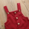 thumbnail image 3 of Qiylii Toddler Kids Corduroy Suspender Rompers Solid Button Color Down Overalls, 3 of 8