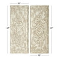 thumbnail image 4 of DecMode Beige Fiberclay Ceramic Handmade Carved Arabesque Geometric Wall Decor (2 Count), 4 of 12