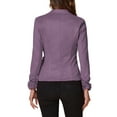 thumbnail image 3 of INSPIRE CHIC Women's Faux Suede Button up Casual Open Front Drawstring Long Sleeve Blazer L Gray Purple, 3 of 4