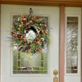 thumbnail image 3 of Spring Wreaths for Front Door 18in Outside Welcome Summer Flowers Weatherproof Greenery All Seasons, 3 of 5