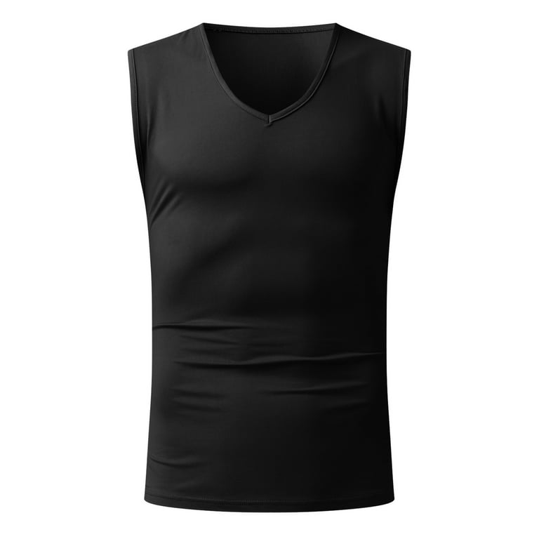 Aayomet Sleeveless Shirts For Men Men Spring Summer Casual Sleeveless Tank  Tops Tee Shirt Top Blouse,Black X-Large 