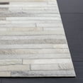 thumbnail image 3 of SAFAVIEH Studio Leather Vasilis Striped Runner Rug, Grey/Brown, 2'3" x 7', 3 of 11