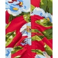 thumbnail image 7 of Red Oversize Floral Ruche Midi Dress, 7 of 7