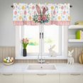 thumbnail image 5 of Valances for Windows Easter Eggs Bunny Ears Plants Flower Rod Pocket Short Curtain for Bathroom Living Room Bedroom Pink White Check 1 Panel 42x12in, 5 of 9