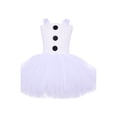thumbnail image 2 of BemeyourBBs Kids Christmas Snowman Costume Girls Halter Tulle Princess Dress Scarf Headwear 3PCS Christmas Outfit Halloween Christmas Dress Up Costume, 2 of 9