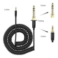 thumbnail image 3 of Coiled Headphone Cable, Gold Plated Connector Sound Cord for QC45 QC35 QC25, Compatible with IOS , 170cm Stretchable Length, 3 of 7