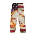 thumbnail image 6 of Balery Baseball Ball With Flag print Men's Pajama Pants,Ultra Lightweight Pjs,Lounge Pant-Medium, 6 of 9