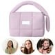 thumbnail image 4 of Neceser Bolso Hombro Acolchado A Cuadros Retro para Mujer Suave Invierno Color Sólido () Morado, 4 of 9