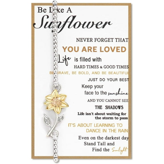 Sunflower Gifts for Women Teen Girls, Sunflower Bracelets for Women