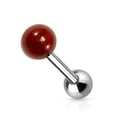 thumbnail image 1 of Tongue Ring 14GA Semi-Precious Stone Surgical Steel Barbell- Sold Seperately, 1 of 1