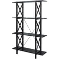 thumbnail image 3 of Linon Ann Double Bookcase with 4 Large Shelves, Black Finish,, 3 of 4