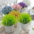 thumbnail image 4 of Zukuco 10 Bundles Artificial Greenery Grass Plants, Outdoor Plastic Artificial Shrubs, Plastic Faux Greenery Bushes for House Garden Patio Front Porch Indoor Decor, 4 of 8