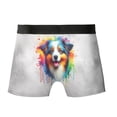 thumbnail image 2 of Watercolor Drip Miniature American Shepherd Pop Art Colorful Portrait Artwork All Over Print Boxer Briefs Underwear for Men Dad MAS Dog Lover Gifts - 01009, 2 of 6