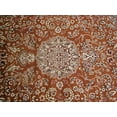 thumbnail image 1 of AHMEDANI Tapis Exclusif Orange Brûlé Rouille Floral Noué à la Main Laine Soie (9 x 6)', 1 of 9