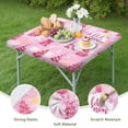 thumbnail image 4 of Pink Christmas Tree Square Fitted Tablecloth with Elastic Edge,Square Table Cover,Washable Elastic Table Cover for Home Kitchen Party Decor 36"x36", 4 of 6