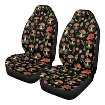 Uorisanigo Car Seat Covers Soft Car Cushion Covers 2 Front Seats Premium Aesthetics Mushroom Automotive Vehicle Seat Cover for Cars Interior, Universal Fit for Cars, Sedans, Trucks, SUVs