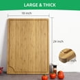 thumbnail image 2 of ATENOW 24 x 18 inch Extra Large Bamboo Cutting Boards for Kitchen, Carving Board for Meat, Turkey, Vegetables, BBQ, Cheese, Chopping Butcher Block with Juice Groove, 2 of 7