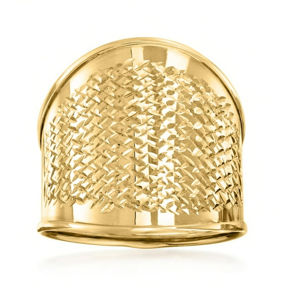 Ross-Simons Italian 14kt Yellow Gold Wide Diamond-Cut Ring, Women's, Adult