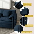 thumbnail image 5 of 41.73" Oversize Blue Chenille Recliner Chair with Ottoman – Stylish and Comfortable Seating for Home and Office, 5 of 10