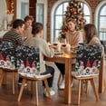 thumbnail image 5 of Christmas Chair Covers Set of 6 Dwarfs Snowflake Xmas Tree Bird Winter Black Chair Back Covers Stretch Removable Washable Slipcovers Protector for Dining Room Kitchen Party Decor, 5 of 5