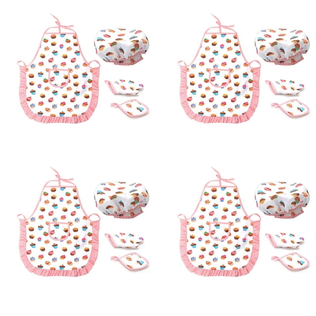 El Juego de Cocina Y Horneado para Niños de 16 Piezas Incluye Un Delantal para Niñas Pequeñas, Gorro de Chef