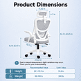 thumbnail image 2 of JaxSteam Ergonomic Office Chair High Back Mesh Desk Chair with Headrest Adjustable Armrest Height,White-Gray, 2 of 7