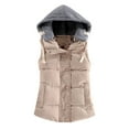 thumbnail image 1 of Uhndy 2022 Jackets for Women, Women Hooded Casual Fashion Zippers Loose Sleeveless Zipper Solid Warm Coat Tops Vest Winter Coats Christmas Gifts for Women, 1 of 3