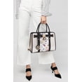 thumbnail image 3 of Women Handbags Purses Two Tone Satchel Bags Top Handle Shoulder Bags Work Tote with Matching Wallet, 3 of 8