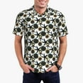 thumbnail image 3 of Balery Sea ​​Urchin Printed Men’s Short Sleeve Polo Shirt, Midweight Men's Shirt,Golf Polo shirts -X-Large, 3 of 9