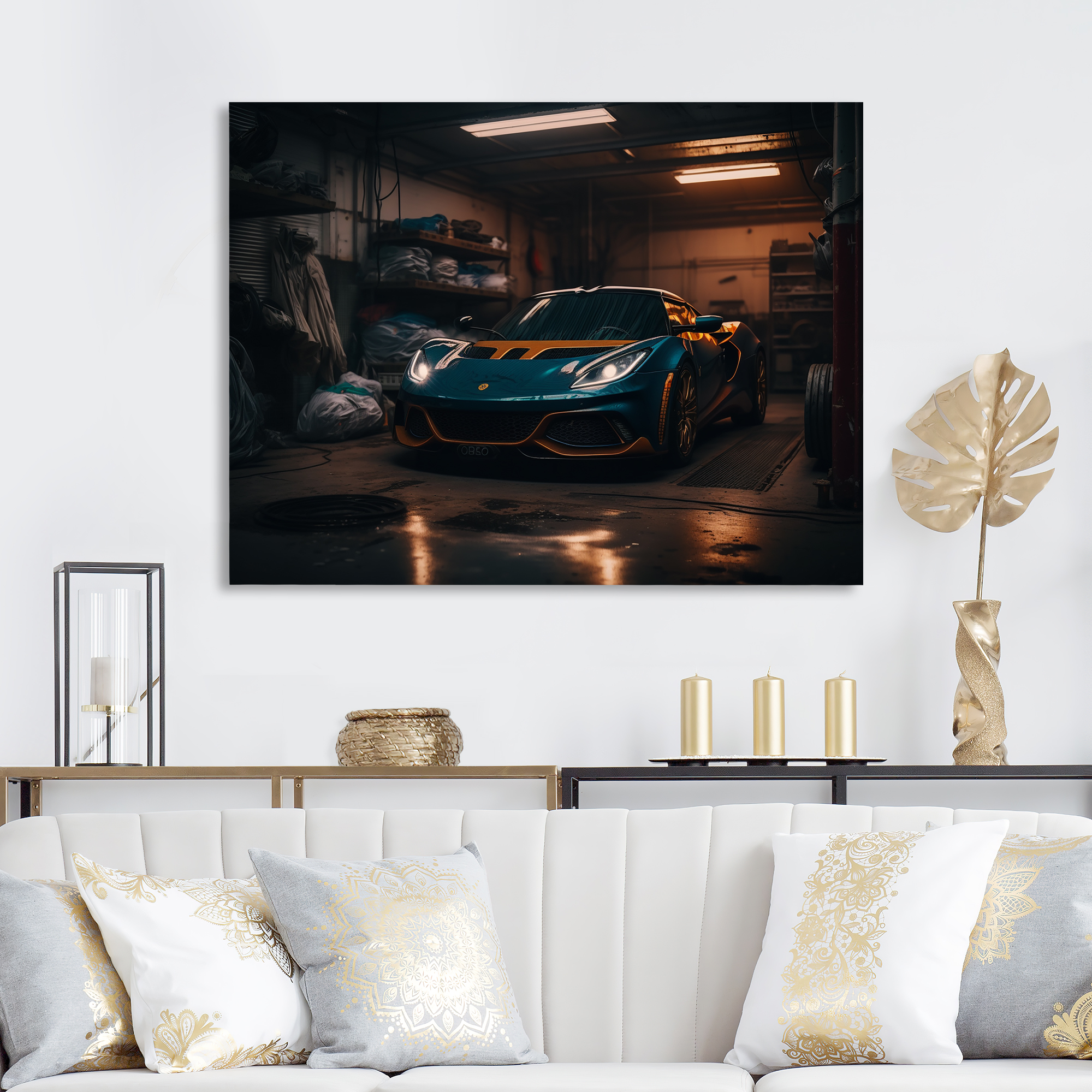 Designart Uk Car In Underground Garage Canvas Wall Art