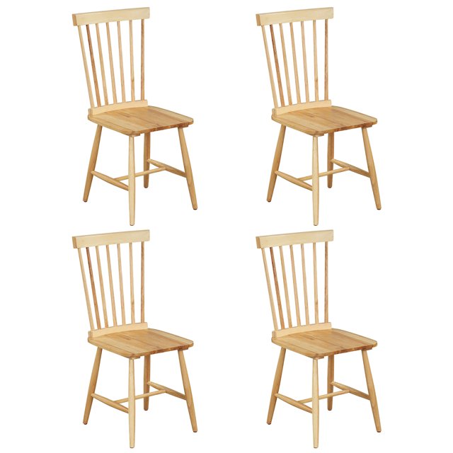 Gymax Windsor Dining Chair Set, Natural (Set of 4)