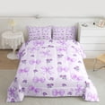 thumbnail image 2 of Feelyou Purple Princess Bow Twin Comforter Sets, Fashion Rose Floral Bedding Set, 2 Pieces, 2 of 8