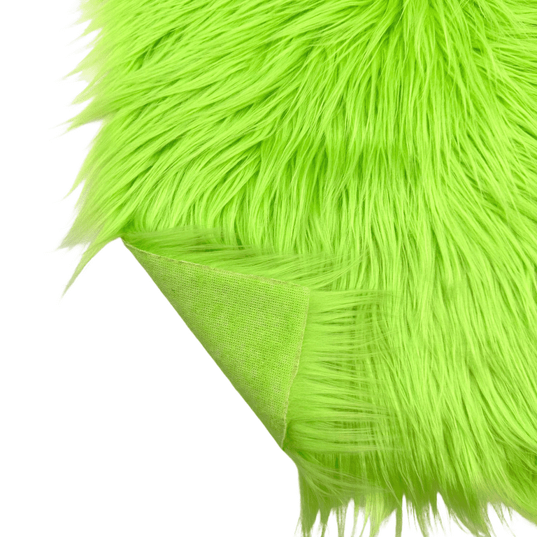 Ice Fabrics Faux Fur Fabric Squares - 10x10 Inches Pre-Cut Craft Fur Fabric  - Shaggy Mohair Fabric for Costumes, Apparel, Rugs, Pillows, Decorations  and More - Lime Green Fur Fabric 