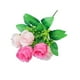 thumbnail image 2 of Ramo de 6 rosas artificiales de granada - Flores de plástico rosa de 36 cm para mesa de comedor, sala de estar, decoración de bodas y fiestas,Vsgery, 2 of 8
