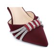 thumbnail image 6 of BLISSFUL STEP Pointed Toe Ankle Strap Rhinestone Stiletto High Heel Pumps for Women Burgundy 7.5, 6 of 7