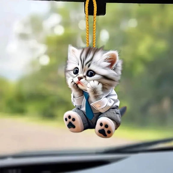 Jpxdew Mirror Ornament Pendant Cats Design 3.15x3.15in,Hang On Car Interior Mirror,Stylish Decor for Car & Home,Ideal for Christmas Tree & Door Decoration