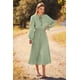 thumbnail image 5 of Vestido PRETTYGARDEN Midi Plisado Manga Larga Cuello en V Verde S, 5 of 8