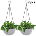 thumbnail image 1 of Hanging Planter Decorative Round Resin Hanging Basket Hanging Flower Pot, 1 of 10