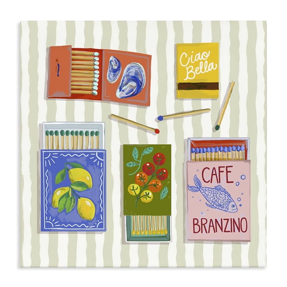 Stupell Industries Bohemian Ciao Bella Seaside Matchboxes Canvas Art, 17 x 17, by Rachel Nerney