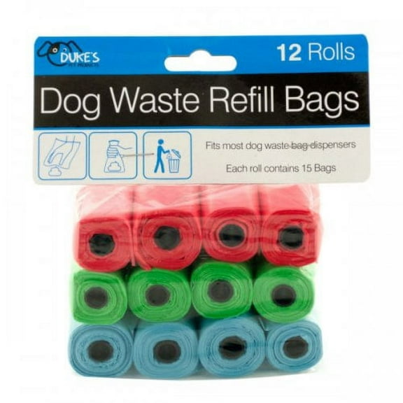 DOG PET WASTE POOP BAGS   12 rolls of 15 Bags each Total 180 bags
