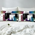 thumbnail image 4 of YST Rainbow Leopard Print Sheet Set Queen For Kids Black Cheetah Sheets For Boys Girls Abstract Geometric Bed Sheets Buffalo Check Grids Fitted Sheet + Flat Sheet + 2 Pillow Cases, 4 of 5