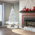 thumbnail image 4 of Northlight Lighted Musical Snowing Artificial White Tinsel Christmas Tree - 6' - White LED Lights, 4 of 4