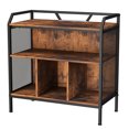thumbnail image 5 of HOHYN 3-Tier Record Player Stand with Fixed Dividers, Holds 300+ Vinyl Albums, Industrial Vintage Turntable Table with Storage Cabinet for Record Player and Speakers, 5 of 7