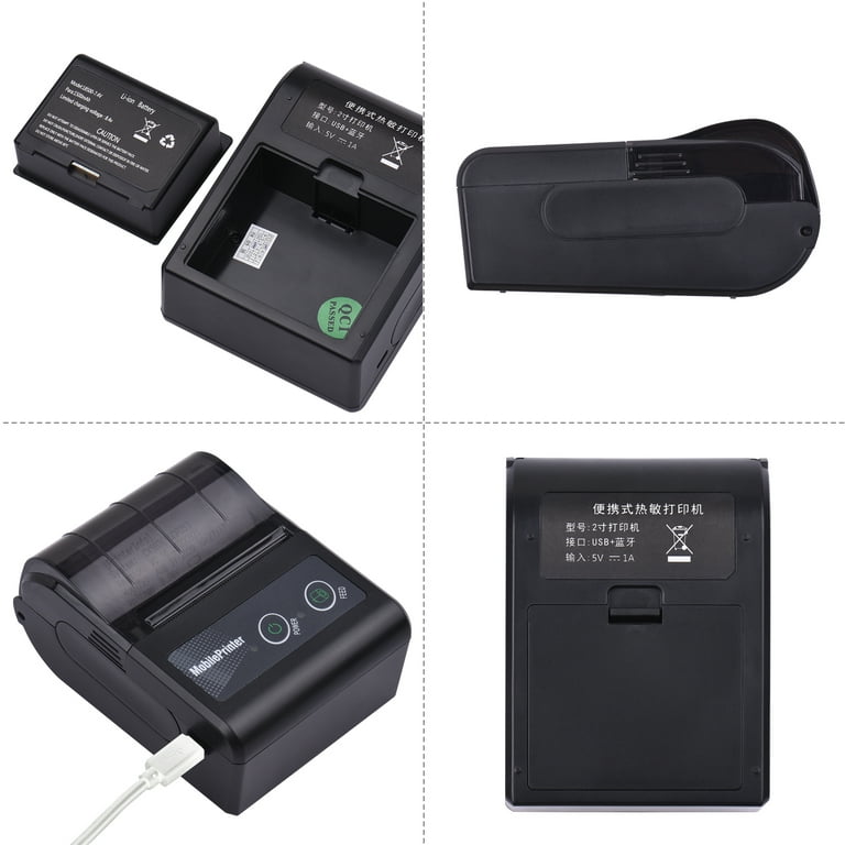 Portable Mini Thermal Printer 2 inch Wireless USB Receipt Bill Ticket  Printer with 58mm Print Paper Compatible with iOS Android Windows for  Restaurant Sales Retail 