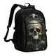 thumbnail image 1 of Balery Gold Pattern Skull Mochila con carga USB para hombre y mujer - Mochila impermeable y antirrobo para laptop con puerto USB para viajes, trabajo, 1 of 7