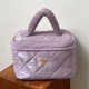 thumbnail image 5 of Bolsa de cosméticos de algodón de plumón de gran capacidad para mujer, bolsas de maquillaje para vacaciones (púrpura) Likrtyny Para Estrenar, 5 of 9