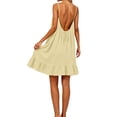 thumbnail image 4 of BOOMNY Women's Backless Cami Dress Spaghetti Strap Lounge House Midi Dresses Flowy Beach Summer Sundress, 4 of 8