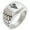 Silver, variant on Stainless Steel Dionysus Greek God of Wine Geometric Pattern Step-Down Biker Style Polished Ring