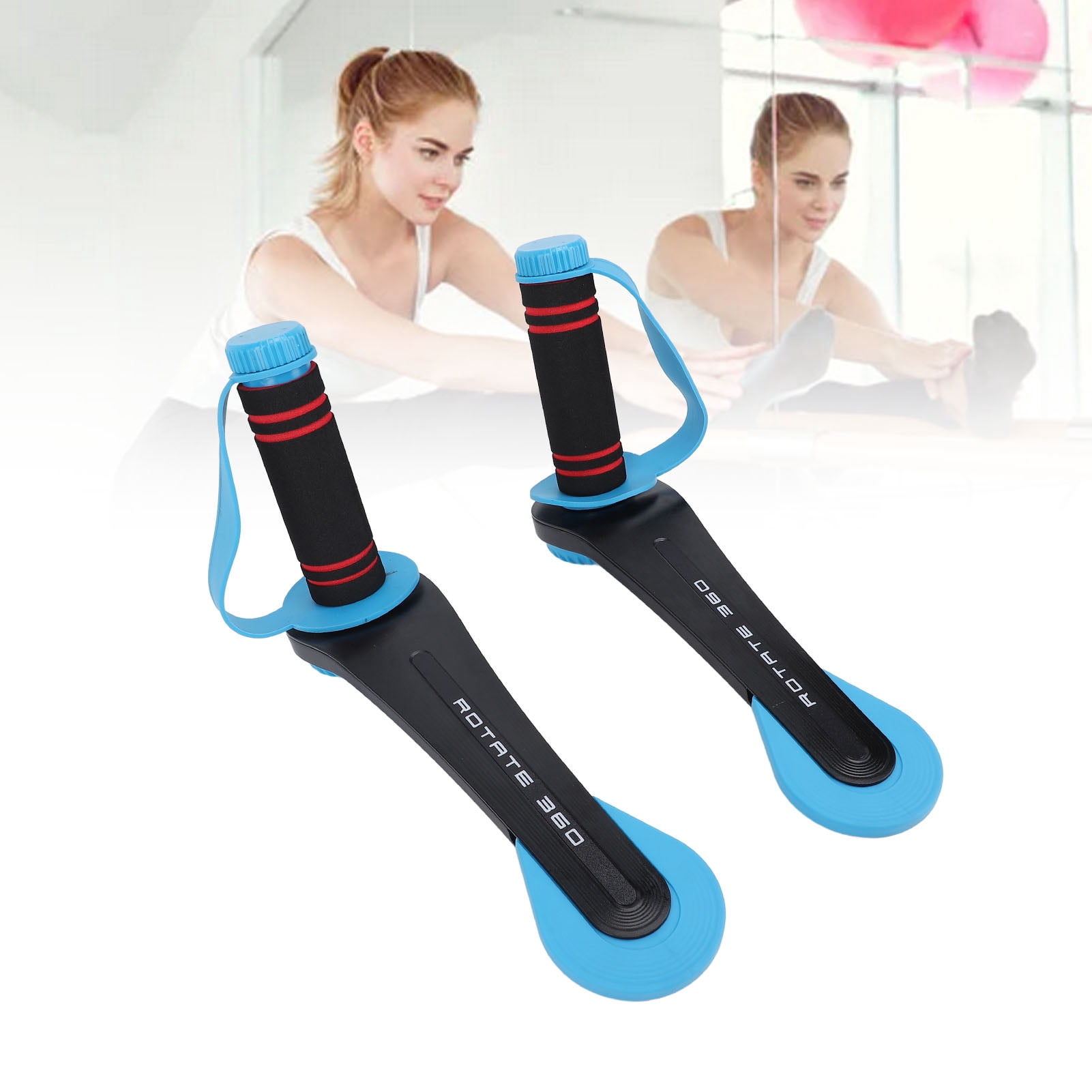 BIMZUC Women's Adjustable Hand Cranked Dumbbells Set Rotating Arm Muscle Training Fitness Equipment 12.60 inches / 32 cm (Sky Blue)